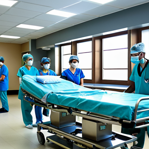 Emergency Room Scene**

"A busy, well-lit emergency room in a modern French hospital. A diverse team of doctors and nurses in scrubs tend to a patient on a gurney. Clean environment, advanced medical equipment visible.  Professional atmosphere, focused and caring. Safe for work. Appropriate content. Fully clothed medical personnel. Perfect anatomy, natural proportions, high-quality rendering."

**