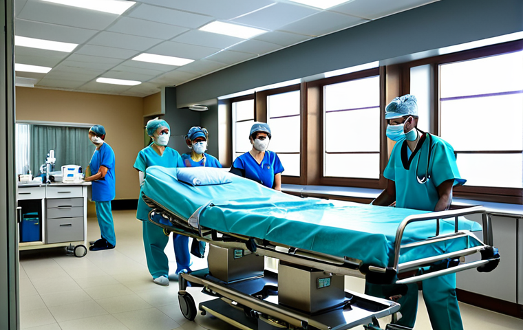 Emergency Room Scene**

"A busy, well-lit emergency room in a modern French hospital. A diverse team of doctors and nurses in scrubs tend to a patient on a gurney. Clean environment, advanced medical equipment visible.  Professional atmosphere, focused and caring. Safe for work. Appropriate content. Fully clothed medical personnel. Perfect anatomy, natural proportions, high-quality rendering."

**