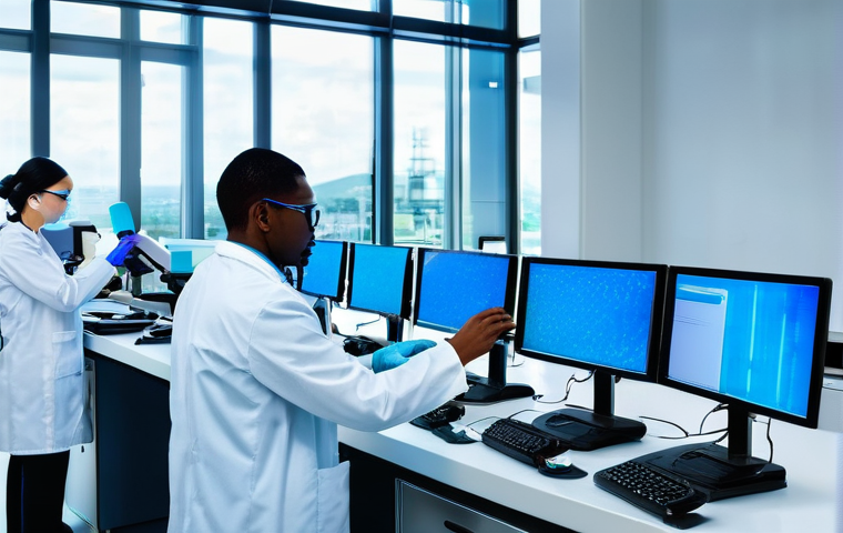 임상병리사 해외 취업 가능성 - **Global Lab Excellence:**
    A vibrant, ultra-modern medical laboratory with sleek, clean design. ...