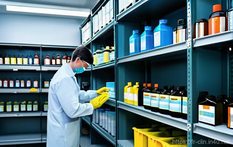 임상병리사 실험실 안전 수칙 - **Prompt 2: Essential Personal Protective Equipment**
    "A mid-shot of a male scientist, in his ea...