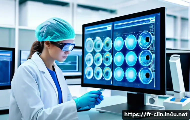 임상병리사 진로 멘토링 - A modern medical laboratory scene featuring a skilled laboratory technician operating advanced autom...